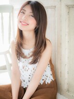 大波純一美容室パーティハン&nbsp;斜めバング髪質改善グレーベージュ艶感ストレートa小山20代30代