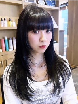 韓国風レイヤーカット/前髪カット/暗めグレージュカラー