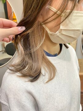 チャプター 問屋町(chapter) インナーカラーミルクティーベージュケアブリーチ髪質改善韓国