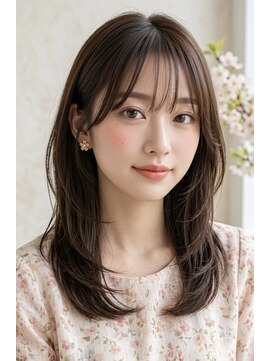 ヘアーエボリューション 上品ツヤ感ブラウン×小顔くびれミディ