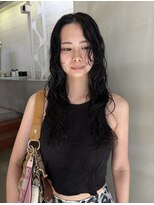 カシェ ホリエ(CACHE HORIE)&nbsp;黒髪ウェットなルーズウェーブロング / 三保