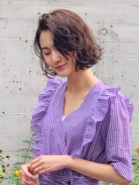 エムスラッシュ たまプラーザ(M.SLASH) クリアカラー/かきあげ前髪/ウェービーボブ/たまプラーザz