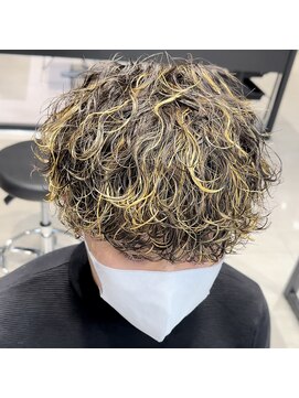 ウェーブ(WAVE) 金メッシュ×波巻きスパイラル/メンズパーマ/メンズカット