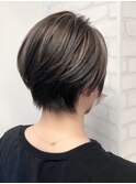 斜めバング/グレージュカラー/デザインカラー/池袋/池袋駅/池袋