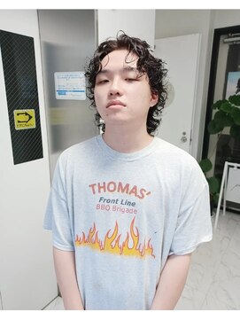 パープル(purple) メンズワイルドパーマ