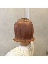 ジールサロン つくば本店&nbsp;切りっぱなしボブ×オレンジベージュ