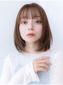 ミディアムレイヤーくびれボブ髪質改善似合わせカット艶髪