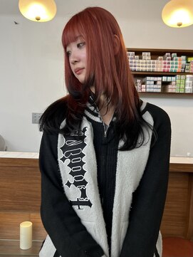 リヴ ウメダ(LIV umeda) レッド×ブラック/ブリーチ/ダブルカラー【梅田】