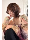 前髪カット顔まわりくびれレイヤー外ハネミディ