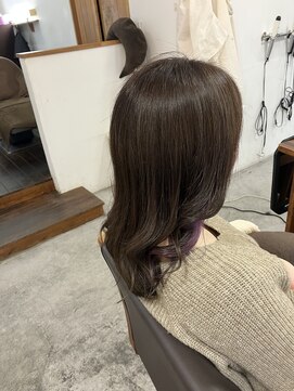 エフフォーユアヘアー(F for your hair) アッシュブラウン×インナーパープル