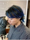 ブリーチ グラデーションカラー ブルー ブラック 横浜