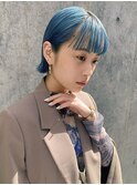 ブルーカラー/水色カラー/ハイトーンボブ/ターコイズブルー