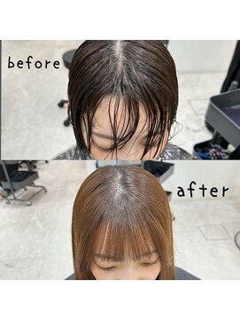 ジーナ 博多筑紫口(Zina) クロスパーマ「前髪縮毛矯正」割れ癖 浮き癖 改善【福田れん】