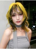ブリーチハイトーン美髪ミディアムウルフカット_ba538391