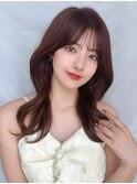 【C】韓国風ニュアンスくびれヘア透明感ショコラマロンベージュ