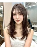 大宮 ミディアムレイヤー 韓国ヘア グレージュ 髪質改善