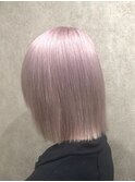 ジェンダーレスボブホワイトピンク