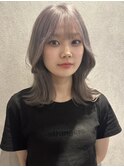福井レイヤーカット韓国くびれヘアハイトーングレージュ学生駅前