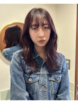 ニコ トウキョウ 渋谷(nico TOKYO) ダブルカラーチェリーレッドピンクブラウン韓国レイヤーロング