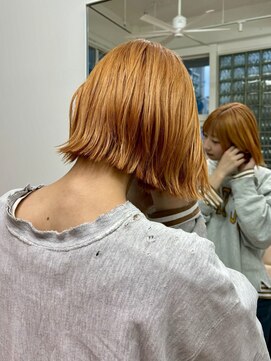 アノニューム(anonym) 切りっぱなしボブ × オレンジベージュ