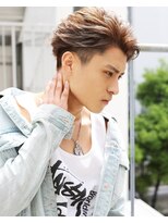 七三オールバック　ツイストパーマ　ビジネス　かき上げヘア