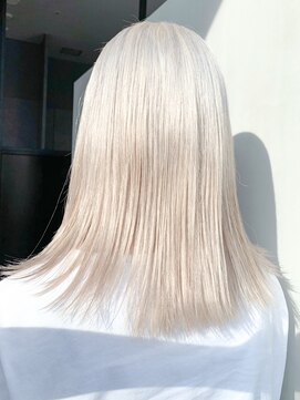 アルバム 銀座(ALBUM GINZA) ホワイトブロンド_ウェーブパーマフォギーベージュ_ba296632