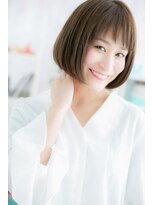 ミック ヘアアンドメイク アップ 駒込店(miq Hair&Make up)&nbsp;黒髪グレージュカラー☆小顔オン眉前下がりボブa1