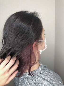 フロート 小阪店(float) インナーカラー_マロンベージュ Aラインボブ かきあげ