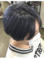 ジュノ ヘアーアンドクリエイト(juno hair&create) 刈り上げショート＋ブルーグレー