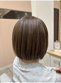 白髪ぼかし×デザインカラー×ボブ×ハイライトカラー