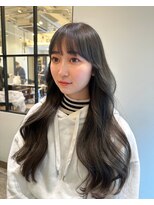 ローネス ギンザ(LONESS ginza)&nbsp;くびレイヤー薄めバンググレージュカラーピンクベー ジュパーマ