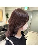 ブリーチなしの透明感カラー ラベンダーピンク
