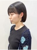 【松戸　石山】黒髪ナチュラルミニボブ耳掛けボブ前髪あり