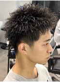 ツーブロック×爽やかショート×アップバング×無造作