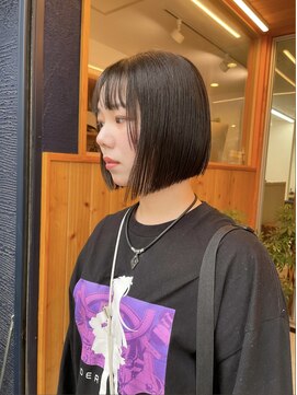 オアシス(oasis) 【oasisマミ】大人可愛い切りっぱなし小顔ボブ/黒髪ストレート