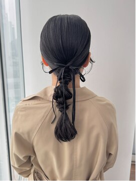 ザック ヴィ(ZACC  vie) 編み下ろしヘアアレンジ/結婚式ヘア/黒髪