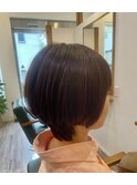 【ショート】暖色丸みショートスタイル