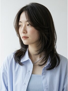 キビト(kibito) 新宿曙橋市ヶ谷四ツ谷セミロングレイヤーカット20代30代40代