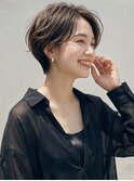 大人可愛い20代30代40代小顔ひし形ハンサムショート丸み