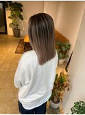 大人可愛いバレイヤージュ_ナチュラルブラウンベージュ_