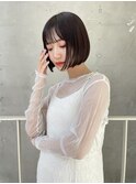 ◎切りっぱなしボブ ぱっつん前髪 顔まわりカット