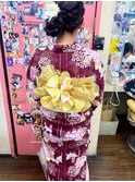 可愛く♪浴衣着付け帯、兵児帯アレンジ(*´▽｀*)＋ヘアセット