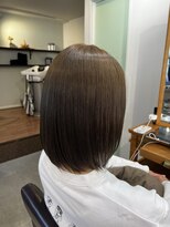 アンクル(ancre)&nbsp;艶髪ボブ×ミディアム×グレージュ×髪質改善カラー【広島】