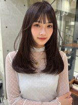 サイン 表参道(SIGN)&nbsp;ナチュラルレイヤーカットワンカールヘアぷつっとバング