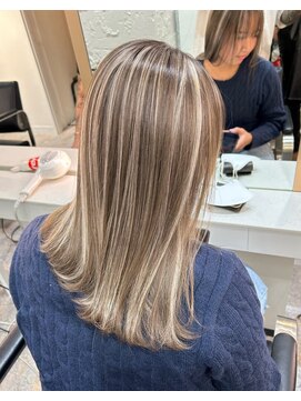 ブレンド 渋谷(BLend) ホワイトグレージュミニウルフデジタルパーマチェリーブラウン