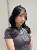 ロングレイヤー韓国レイヤーくびれヘア前髪顔周りカット