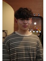 エディ(Edy)&nbsp;メンズマッシュ波巻きスパイラルパーマ外国人風眉毛カット岡山