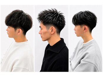 エスティー(S.T)の写真/《デキる男のセンターパート》ニュアンスパーマをかけることで、清潔感のある印象に*[草加/メンズパーマ]