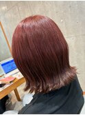 レッドブラウン外ハネミディアム 