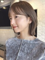 ガーデントウキョウ(GARDEN Tokyo)&nbsp;顔まわりカット 前髪 レイヤーボブ ベージュカラー
